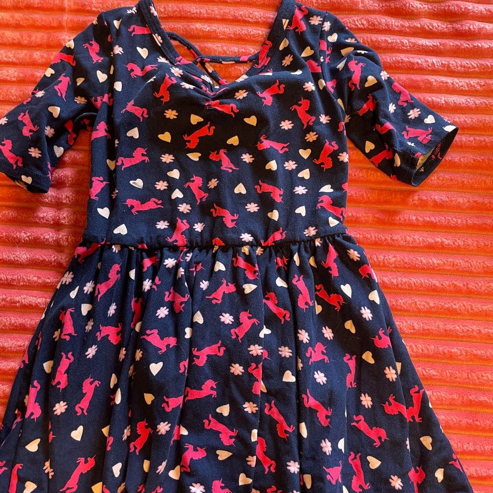 Girl's Unicorn Dot Dot Smile Dress
